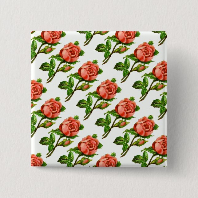 Botón de pinza del tema del Rosa del Fiesta del té (Anverso)