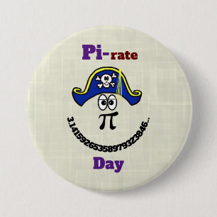 botón de piratas divertido de Pi Day