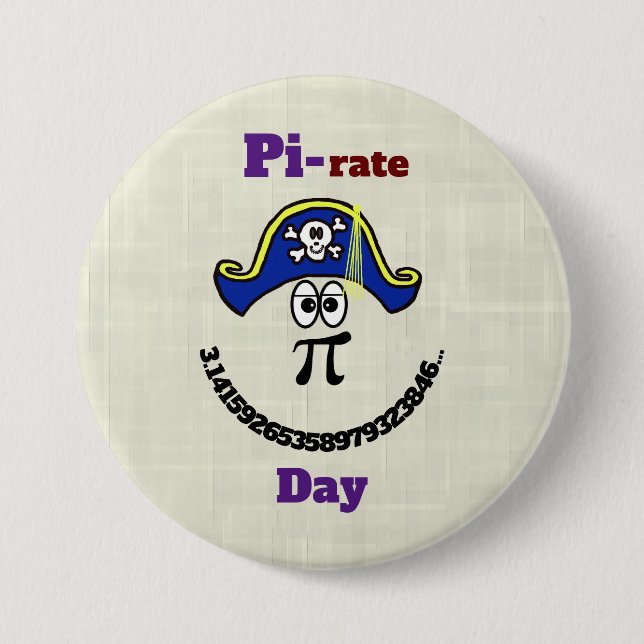 botón de piratas divertido de Pi Day (Anverso)