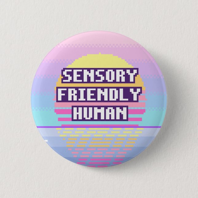 Botón de píxel humano neurodivergente amigable con (Anverso)