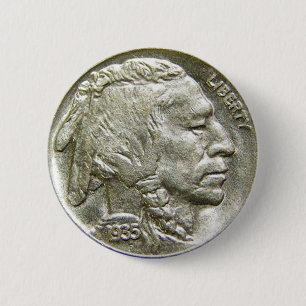 Botón de plata principal del níquel de 1935 indios