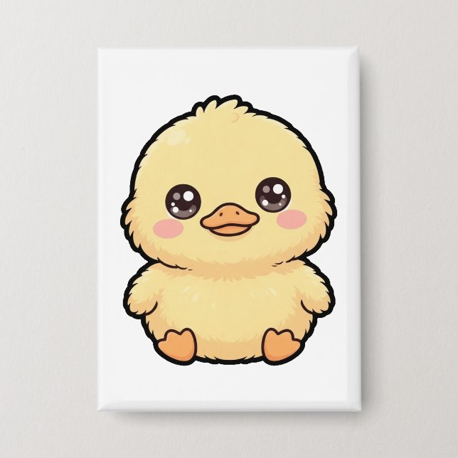 Botón de Pollito de Pato Bebé Adorable (Anverso)