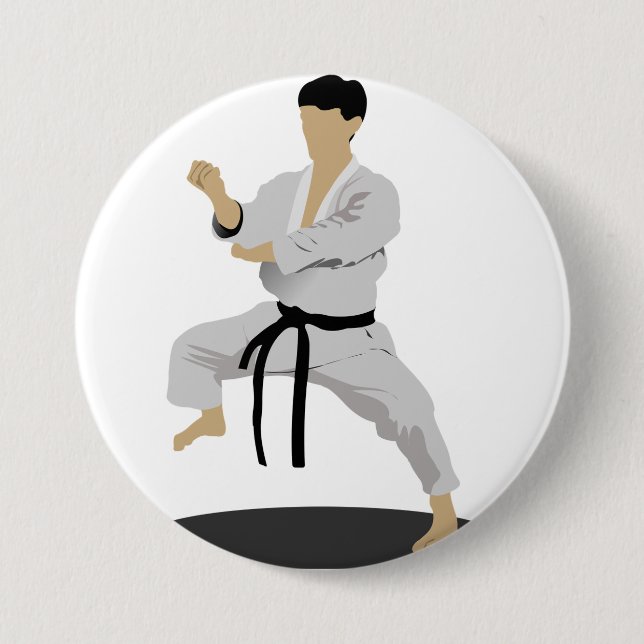 Botón de pose de karate (Anverso)