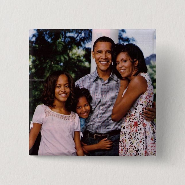 Botón de presidente Obama Our First Family (Anverso)