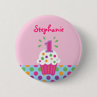 botón De Primer Cumpleaños De Cupcake