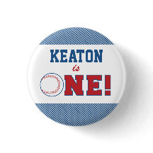 Botón de primer cumpleaños del béisbol