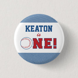 Botón de primer cumpleaños del béisbol