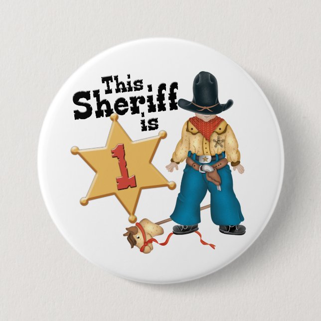 botón de primer cumpleaños del sheriff (Anverso)