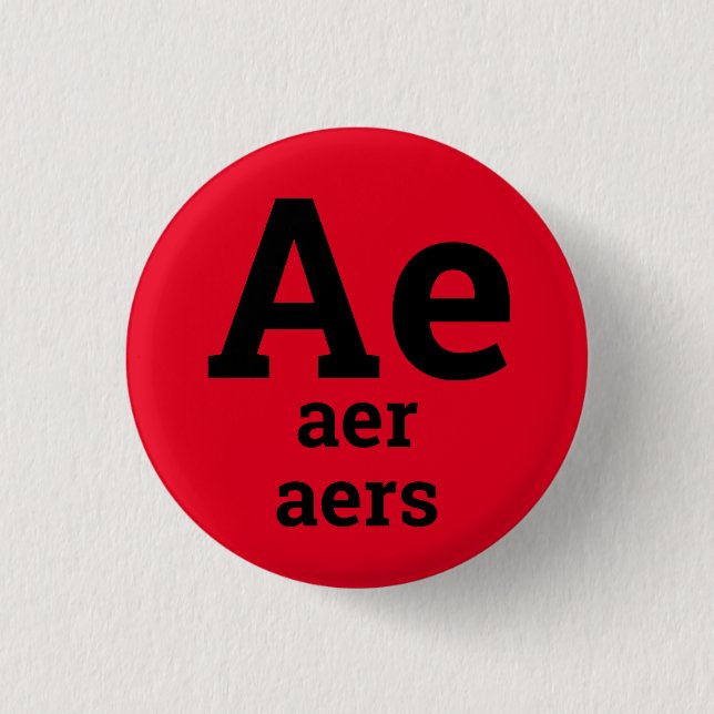 Botón de Pronombres Ae, Aer, Aers (Anverso)
