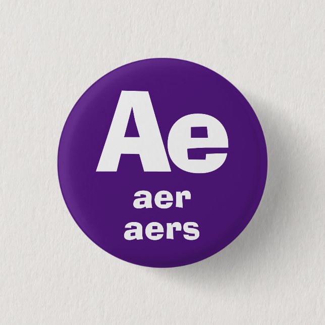 Botón de Pronombres Ae, Aer, Aers (Anverso)