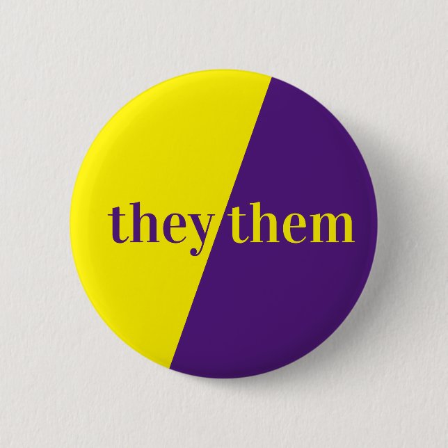 Botón de Pronoun Amarillo Violeta (Anverso)