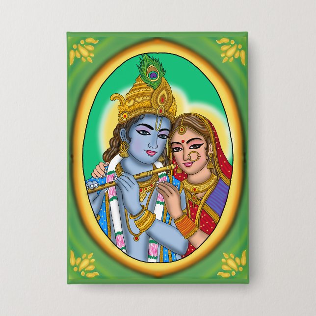 Botón de Radha Krishna (Anverso)