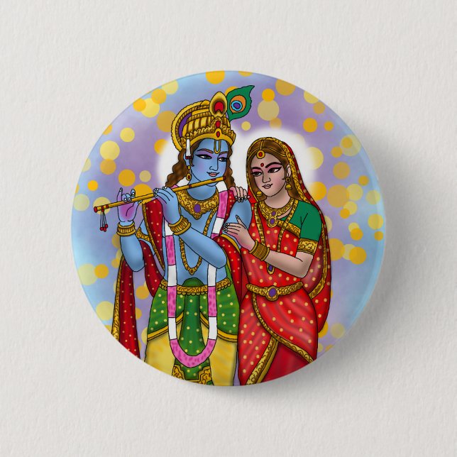 Botón de Radha Krishna (Anverso)
