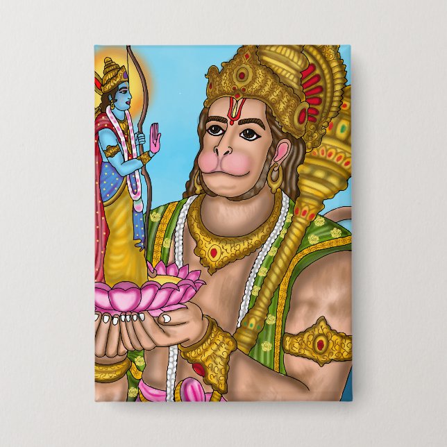 Botón de Ram y Hanuman (Anverso)
