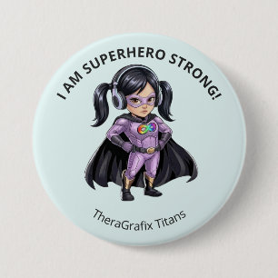 Botón de recompensa de superhéroe fuerte