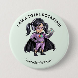 Botón de recompensa de superhéroe rockstar total
