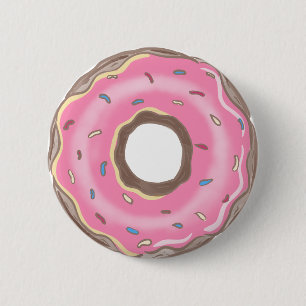Botón de Recuerdos de Cumpleaños de Rosquilla Rosa