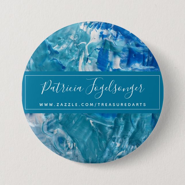 Botón de redondeo azul Verde azulado moderno (Anverso)