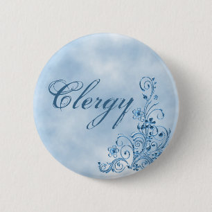 Botón de redondeo de clero: Elegancia azul cielo