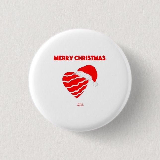 Botón de redondeo de corazón de Navidades (Anverso)