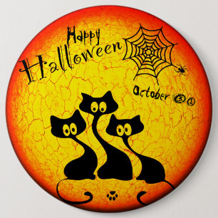 botón de redondeo de gatos de Halloween
