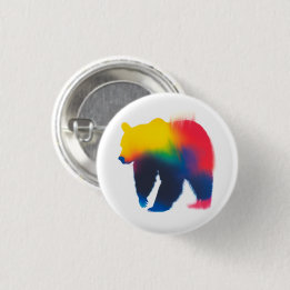Botón de redondeo de la silueta del oso de pintura