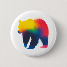 Botón de redondeo de la silueta del oso de pintura