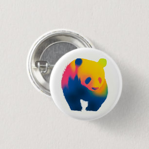 Botón de redondeo de la silueta Panda de pintura c