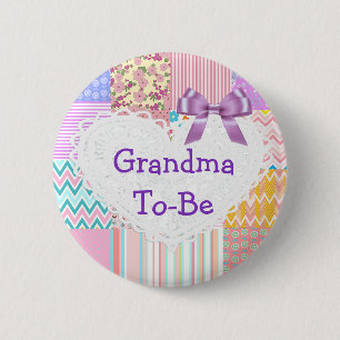 Botón de regalo para abuela para la ducha de bebé 