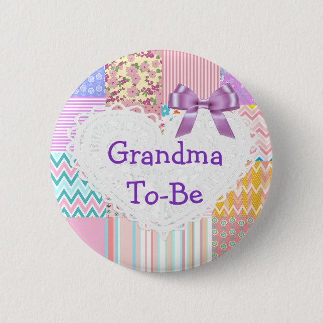 Botón de regalo para abuela para la ducha de bebé  (Anverso)
