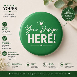 Botón de regalo personalizado verde minimalista