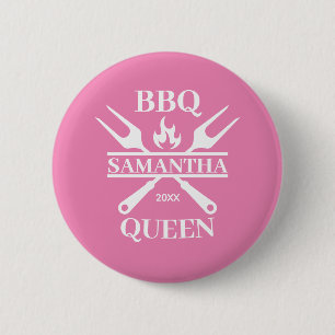 botón de Reina de parrillada personalizada de barb