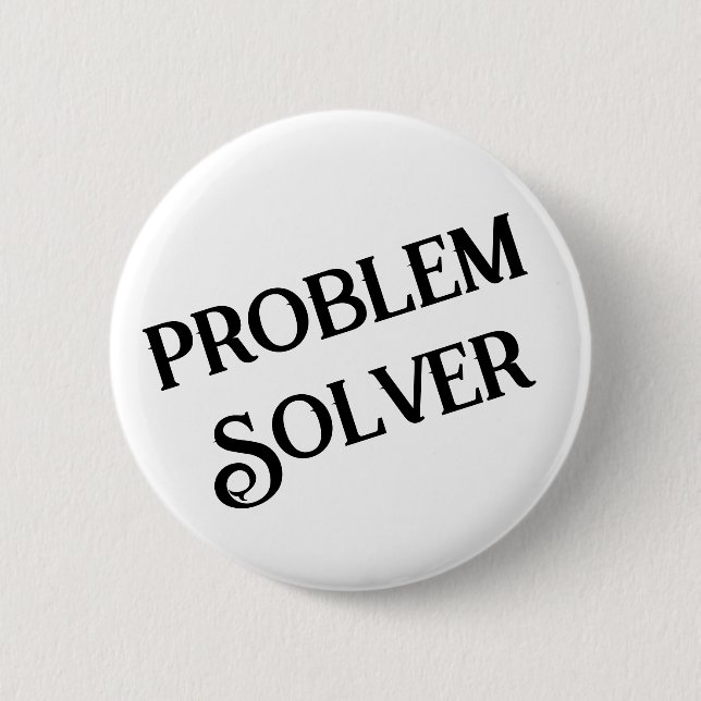 Botón de resolución de problemas Blanco negro (Anverso)