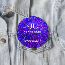 Botón de resumen púrpura personalizado de 90 años