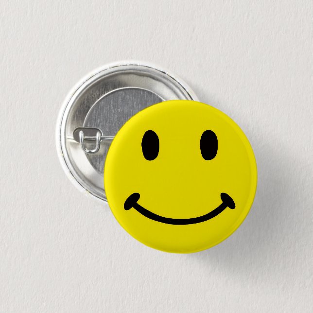 Botón de Retroceso Cara Sonriente Amarillo Brillan (Anverso y reverso)