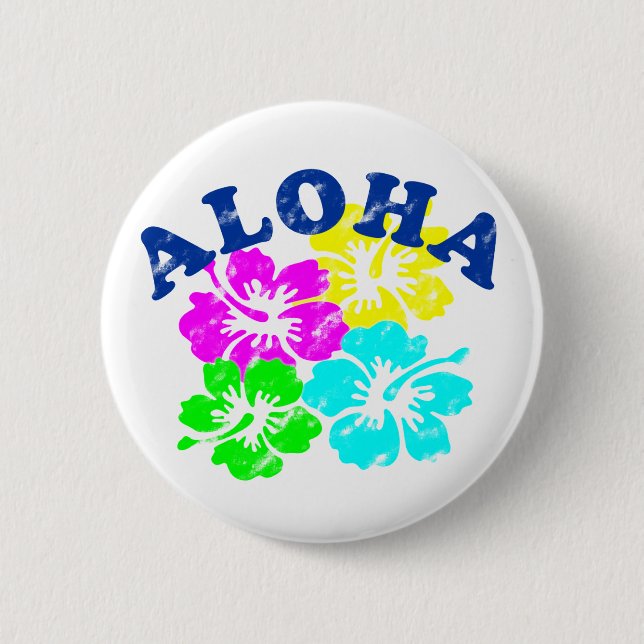 Botón de retroceso de Aloha Hawaii: Diseño de flor (Anverso)