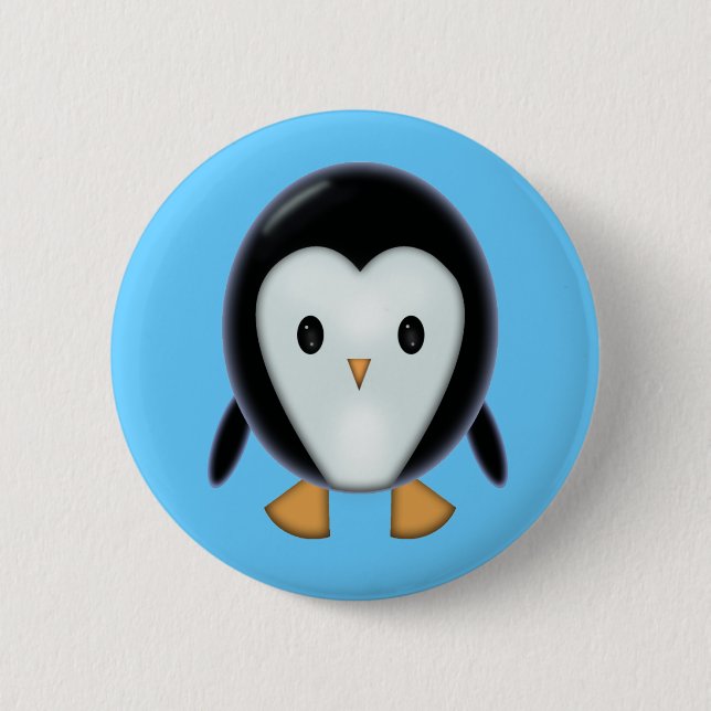 Botón de reverso de pingüino lindo (Anverso)