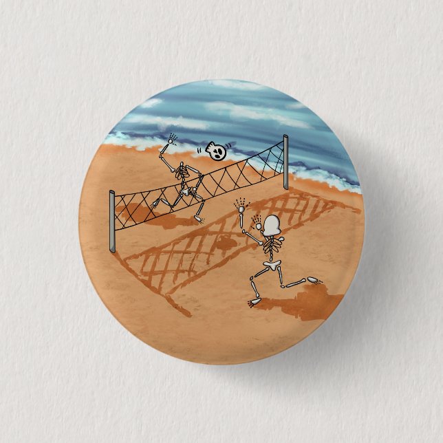 Botón de reverso de voleibol de playa Esqueleto (Anverso)