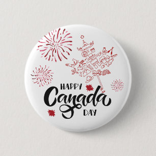 Botón de reverso del Día Feliz de Canadá