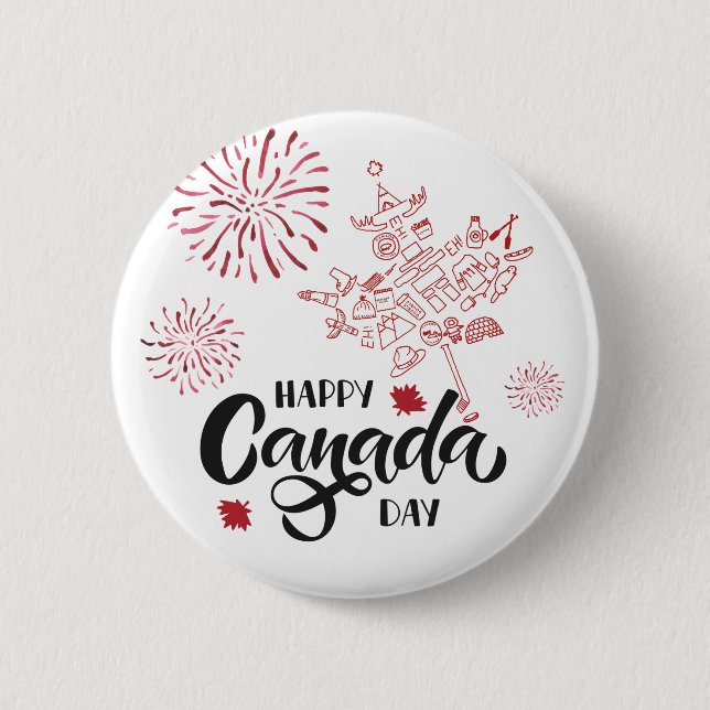 Botón de reverso del Día Feliz de Canadá (Anverso)