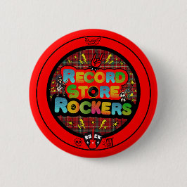 Botón de Rockeros de Tienda de Discos