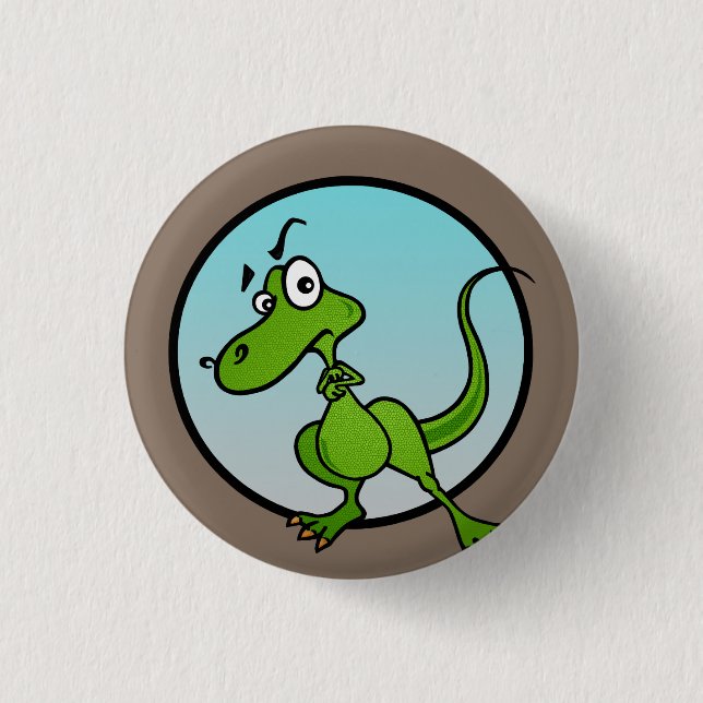 BOTÓN DE RONDA DE DINOSAURIO PERSONALIZADO CUTE (Anverso)