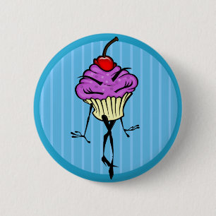 BOTÓN DE RONDA DE MUJER CUPCAKE PERSONALIZADO CUTE