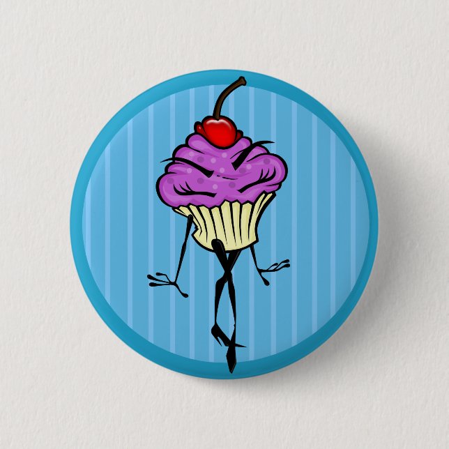 BOTÓN DE RONDA DE MUJER CUPCAKE PERSONALIZADO CUTE (Anverso)