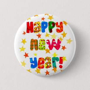 Botón de ronda estelar de Año Nuevo