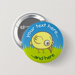 botón de rosca del personalizado de pájaro amarill