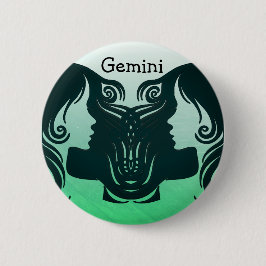 botón de Rótulo Gemini Horoscope Zodiac