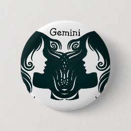 botón de Rótulo Gemini Horoscope Zodiac