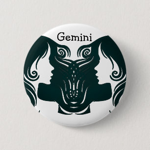 botón de Rótulo Gemini Horoscope Zodiac