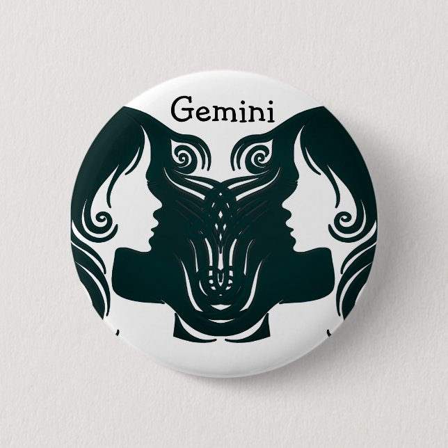 botón de Rótulo Gemini Horoscope Zodiac (Anverso)